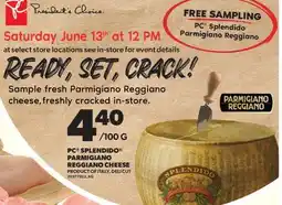 Valu-mart PC SPLENDIDO PARMIGIANO REGGIANO CHEESE offer
