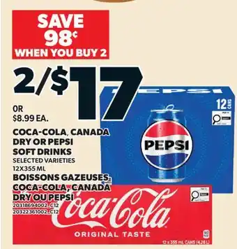 Valu-mart BOISSONS GAZEUSES COCA-COLA, CANADA DRY OU PEPSI offer