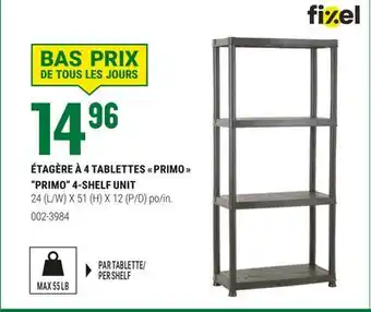 BMR ÉTAGÈRE À 4 TABLETTES  PRIMO  offer