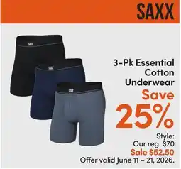 Mark's 3-Pk Essential Cotton Underwear offer