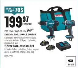 BMR ENSEMBLE DE 2 OUTILS SANS FIL offer