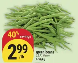 Marché Adonis green beans offer