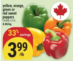 Marché Adonis yellow, orange, green or red sweet peppers offer