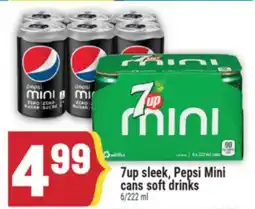 Marché Adonis 7up sleek, Pepsi Mini cans soft drinks offer