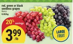 Marché Adonis red, green or black seedless grapes offer
