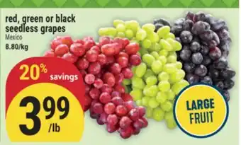 Marché Adonis red, green or black seedless grapes offer