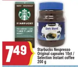 Marché Adonis Starbucks Nespresso Original capsules 10ct / Selection Instant coffee offer