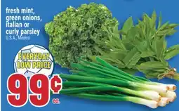 Marché Adonis fresh mint, green onions, italian or curly parsley offer