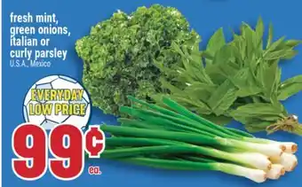 Marché Adonis fresh mint, green onions, italian or curly parsley offer