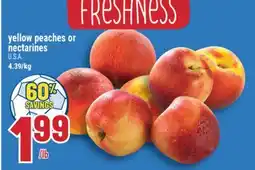 Marché Adonis yellow peaches or nectarines offer