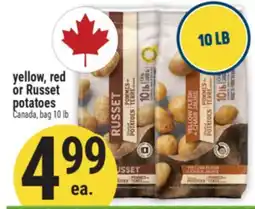 Marché Adonis yellow, red or Russet potatoes offer