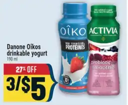 Marché Adonis Danone Oîkos drinkable yogurt offer