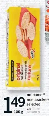 Fortinos NO NAME RICE CRACKERS offer