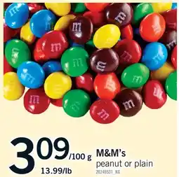 Fortinos M&M'S PEANUT OR PLAIN offer