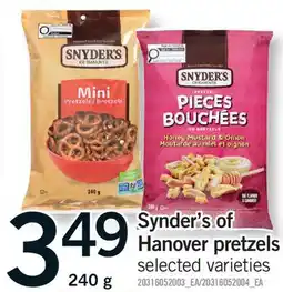 Fortinos SYNDER'S OF HANOVER PRETZELS offer