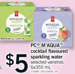 Fortinos PC M'AQUA COCKTAIL FLAVOURED SPARKLING WATER offer
