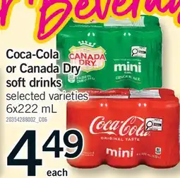 Fortinos COCA-COLA OR CANADA DRY SOFT DRINKS offer