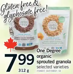 Fortinos ONE DEGREE ORGANIC SPROUTED GRANOLA offer
