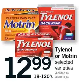 Fortinos TYLENOL OR MOTRIN, 18-120's offer