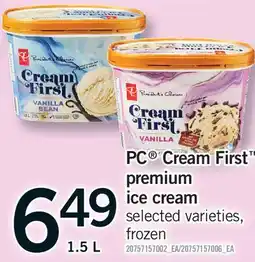 Fortinos PC CREAM FIRST PREMIUM ICE CREAM offer
