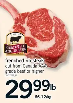 Fortinos FRENCHED RIB STEAK offer