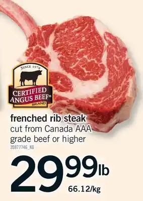 Fortinos FRENCHED RIB STEAK offer