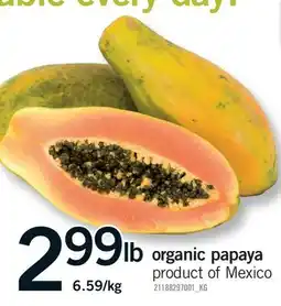 Fortinos ORGANIC PAPAYA offer