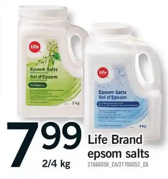 Fortinos LIFE BRAND EPSOM SALTS, 2/4 kg offer