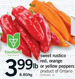 Fortinos SWEET RUSTICO RED, ORANGE OR YELLOW PEPPERS offer