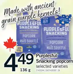 Fortinos PURPLESFUL SNACKING POPCORN offer