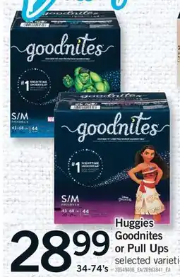 Fortinos HUGGIES GOODNITES OR PULL UPS, 34-74's offer