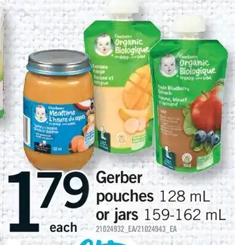 Fortinos GERBER POUCHES 128 ML OR JARS offer
