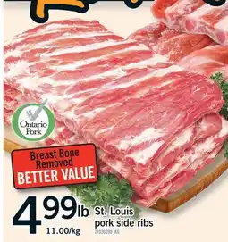Fortinos ST. LOUIS PORK SIDE RIBS offer