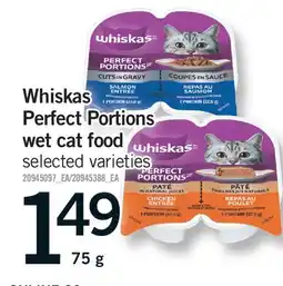 Fortinos WHISKAS PERFECT PORTIONS WET CAT FOOD offer