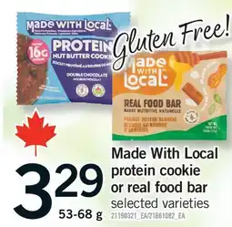 Fortinos Made With Local protein cookie or real food bar offer