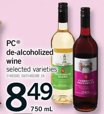 Fortinos PC DE-ALCOHOLIZED WINE offer