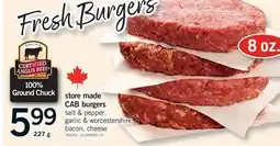 Fortinos STORE MADE CAB BURGERS offer