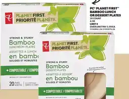 Fortinos PC PLANET FIRST BAMBOO LUNCH OR DESSERT PLATES, 20 COUNT offer