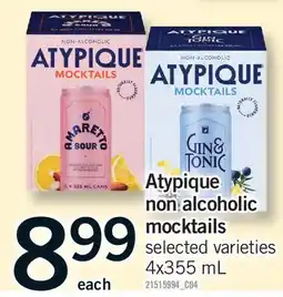Fortinos ATYPIQUE NON ALCOHOLIC MOCKTAILS offer