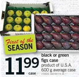Fortinos BLACK OR GREEN FIGS CASE, 600 G AVERAGE CASE offer