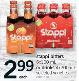 Fortinos STAPPI BITTERS OR DRINKS 6X100 ML OR DRINKS 4X200 ML offer
