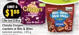 Fortinos CHRISTIE CRISPERS CRACKERS OR BITS & BITES offer