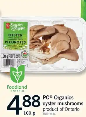 Fortinos PC ORGANICS OYSTER MUSHROOMS offer