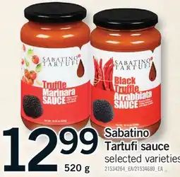 Fortinos SABATINO TARTUFI SAUCE offer