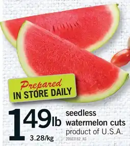 Fortinos SEEDLESS WATERMELON CUTS offer