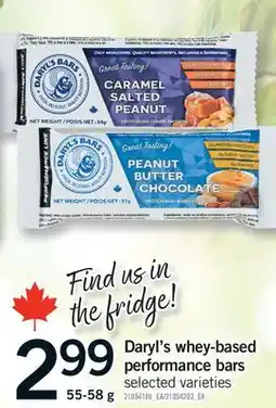 Fortinos Daryl's whey-based performance bars offer