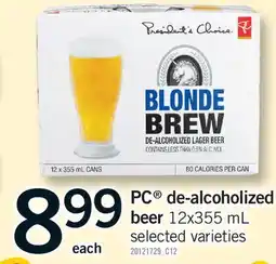 Fortinos PC DE-ALCOHOLIZED BEER offer