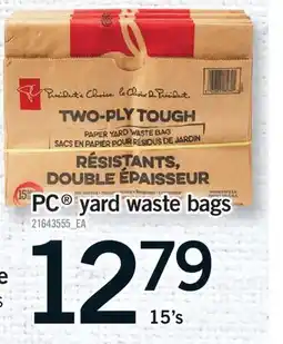 Fortinos PC YARD WASTE BAGS, 15's offer