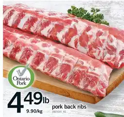 Fortinos PORK BACK RIBS offer