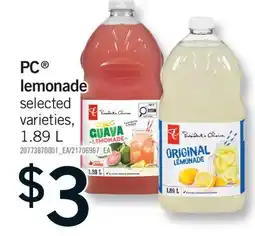 Fortinos PC LEMONADE offer